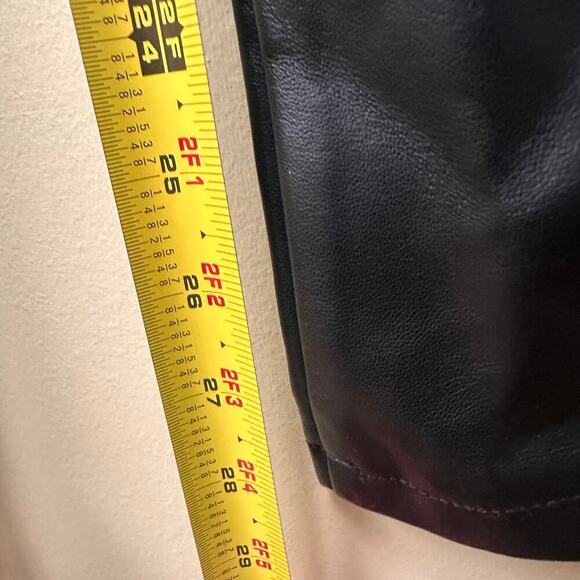 Small Black Faux Leather High Rise Stretchy Wet Skinny Leg Pants Matrix Grunge - Picture 10 of 14